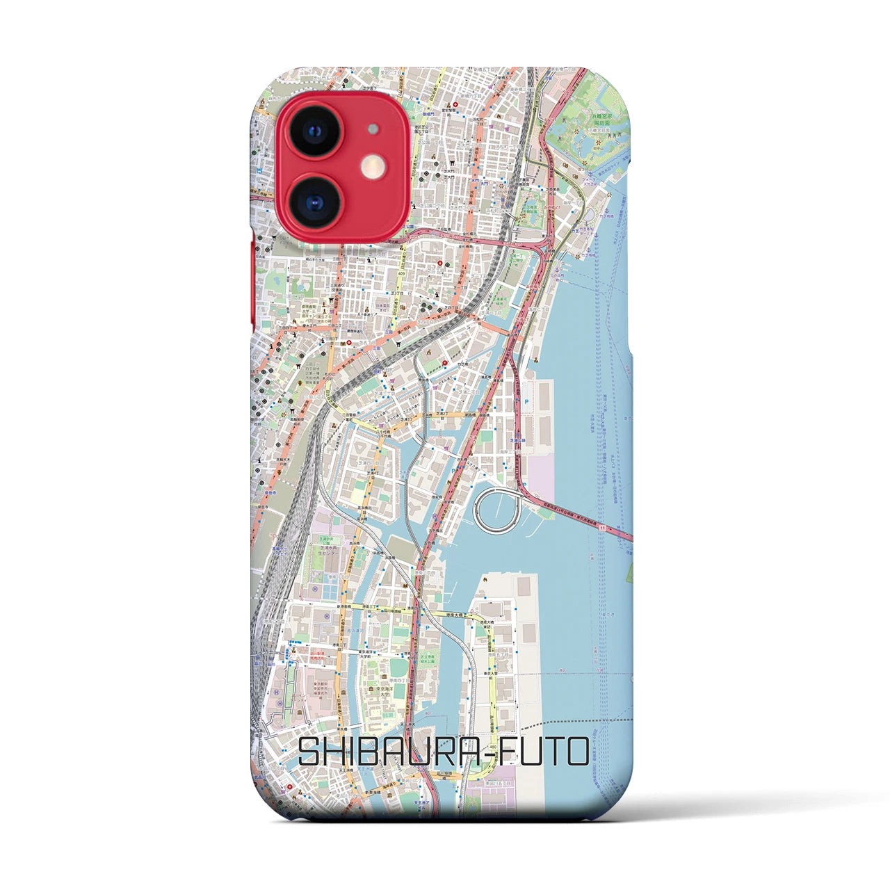 【芝浦ふ頭(東京都)】地図柄iPhoneケース(バックカバータイプ)