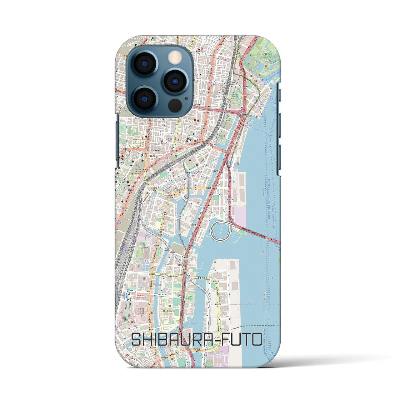 【芝浦ふ頭(東京都)】地図柄iPhoneケース(バックカバータイプ)
