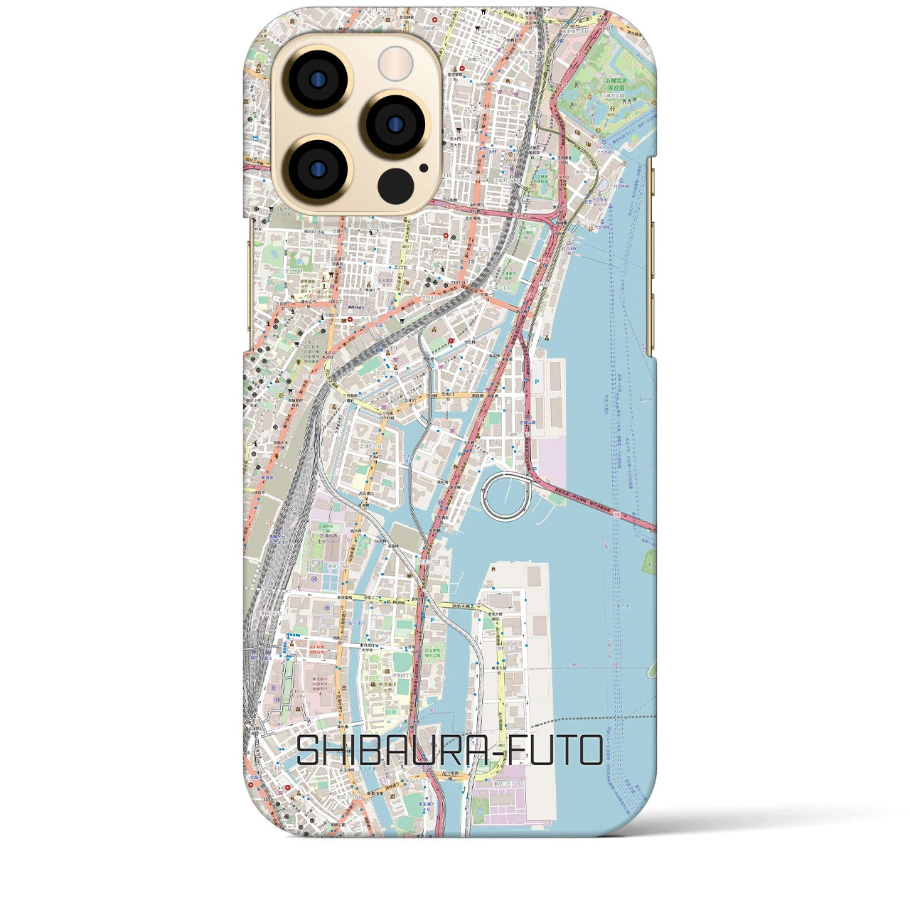 【芝浦ふ頭(東京都)】地図柄iPhoneケース(バックカバータイプ)