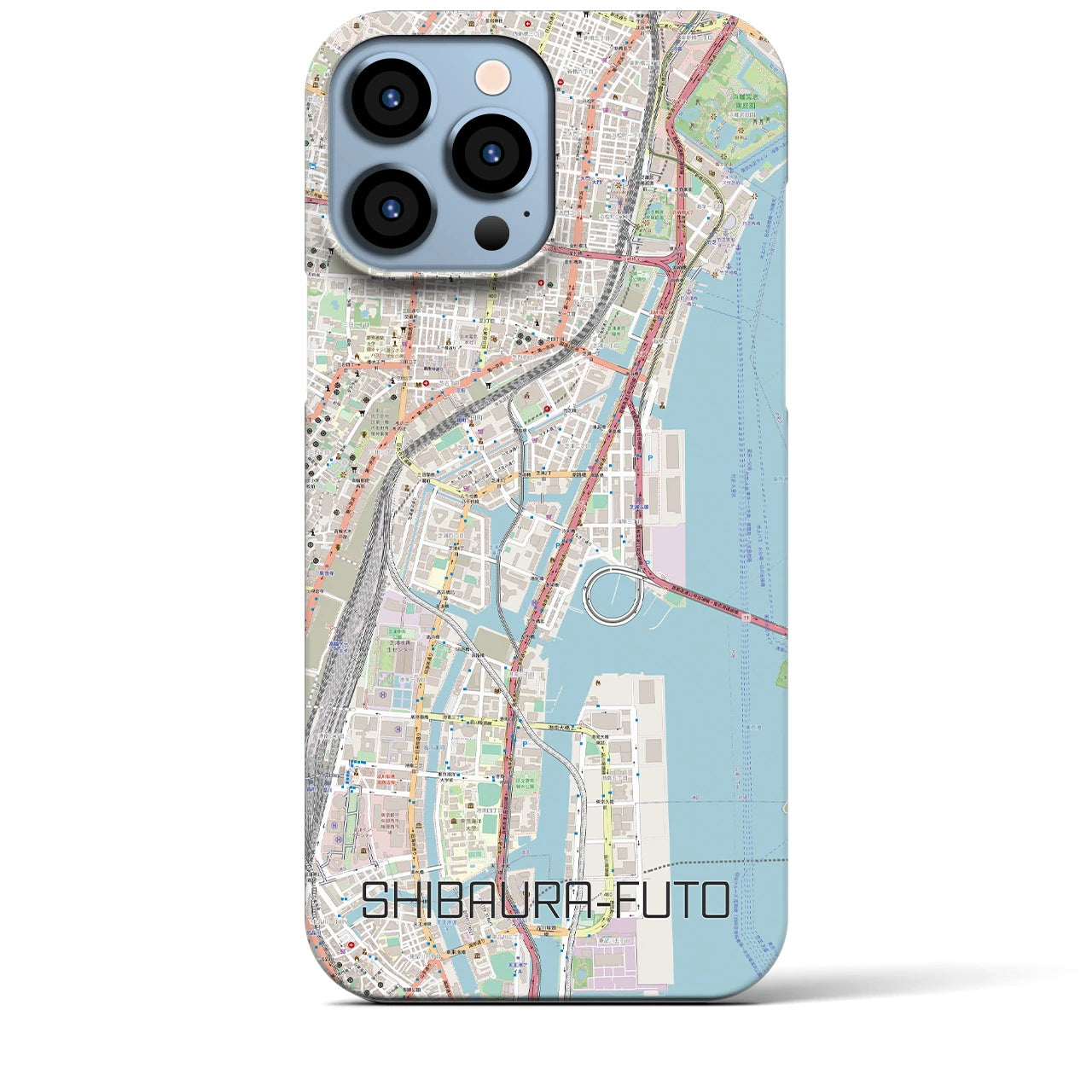 【芝浦ふ頭(東京都)】地図柄iPhoneケース(バックカバータイプ)