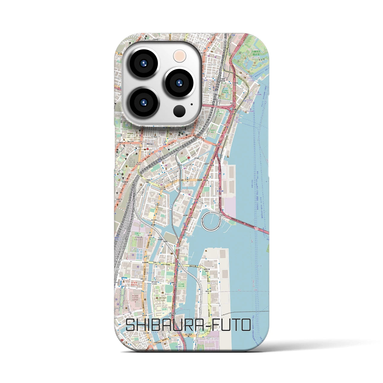 【芝浦ふ頭(東京都)】地図柄iPhoneケース(バックカバータイプ)