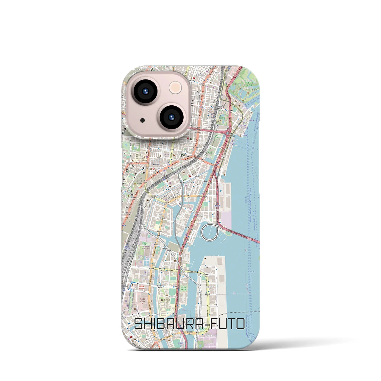 【芝浦ふ頭(東京都)】地図柄iPhoneケース(バックカバータイプ)