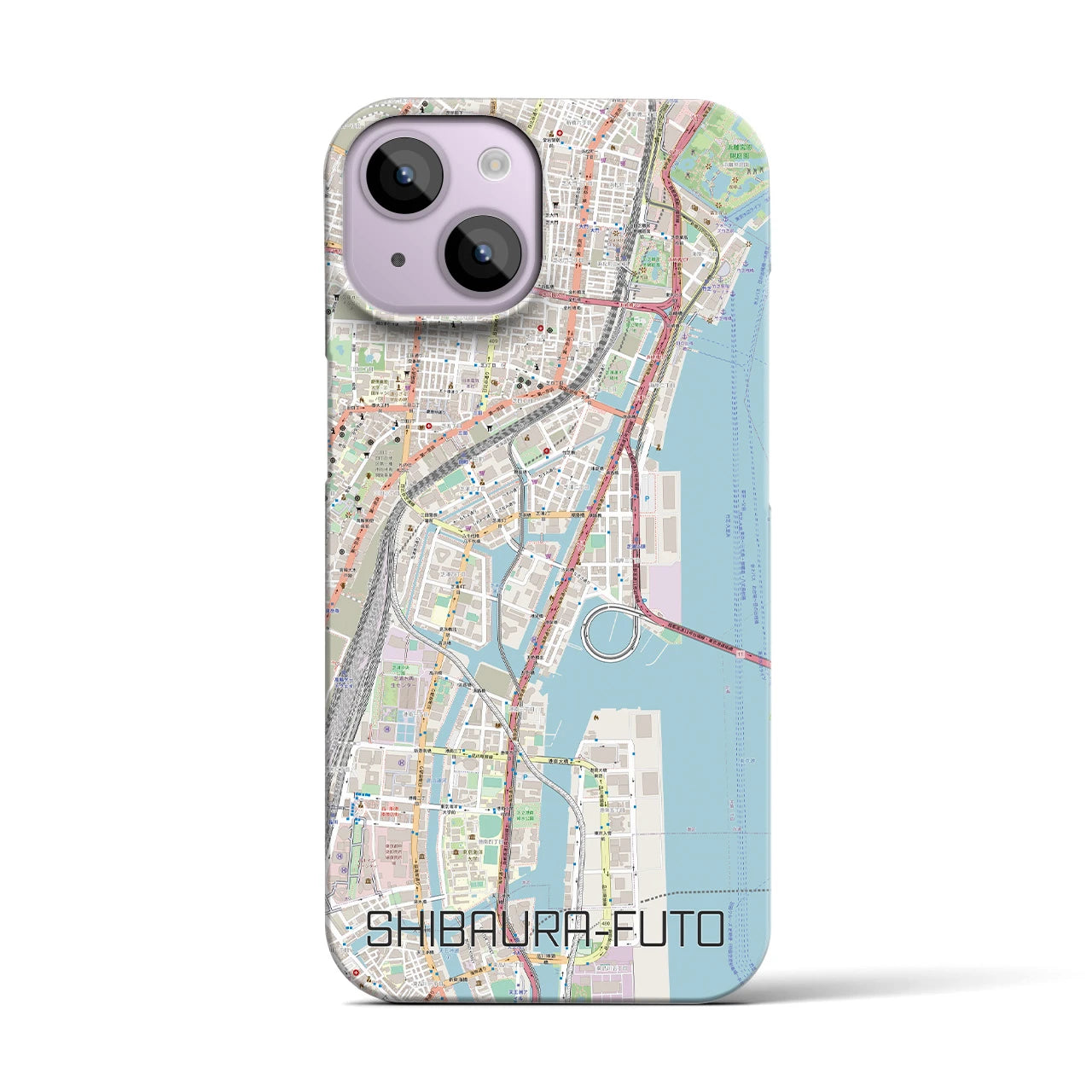 【芝浦ふ頭(東京都)】地図柄iPhoneケース(バックカバータイプ)