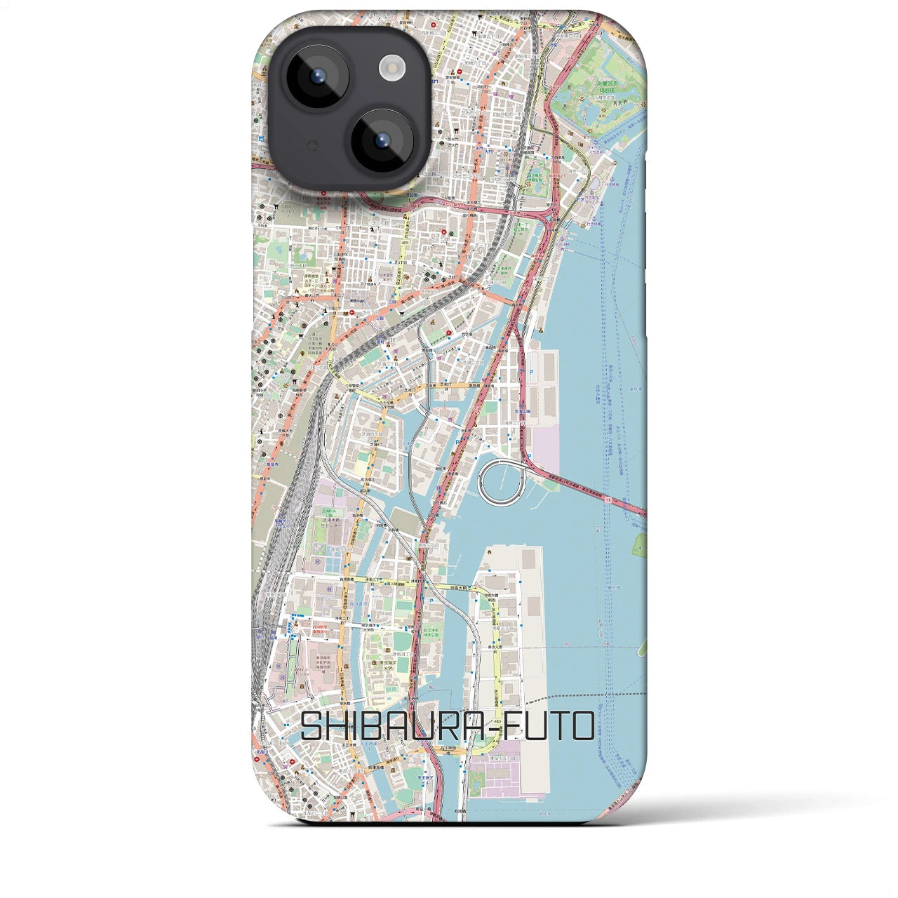 【芝浦ふ頭(東京都)】地図柄iPhoneケース(バックカバータイプ)