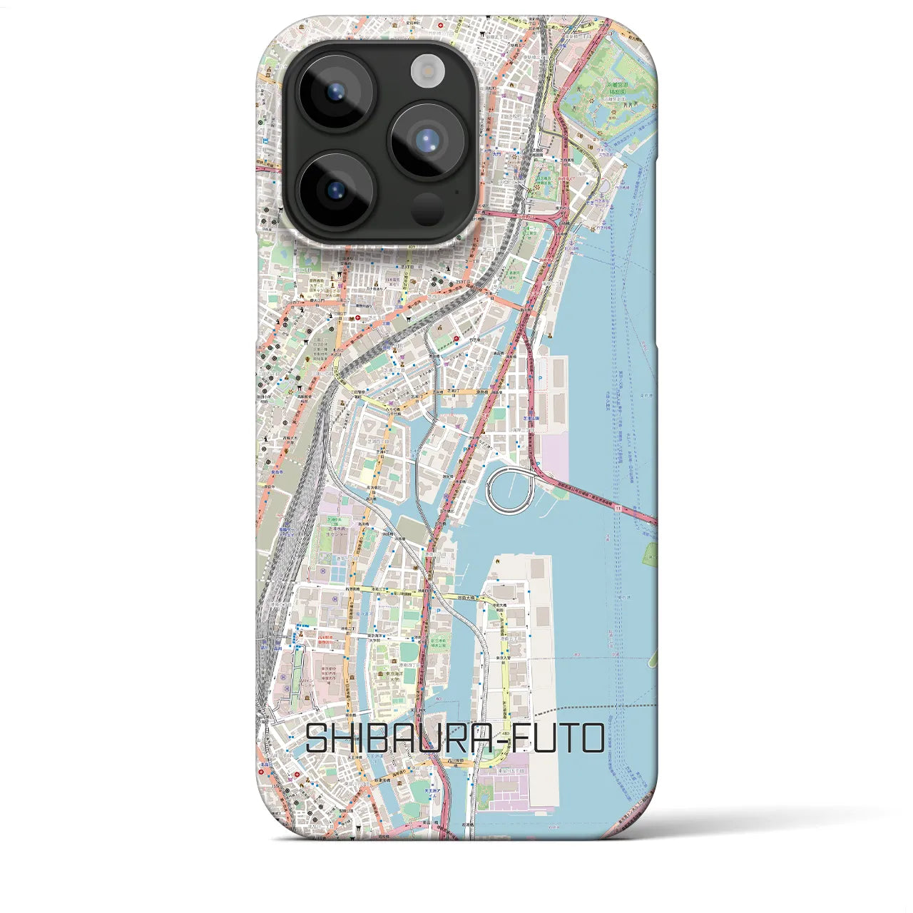 【芝浦ふ頭(東京都)】地図柄iPhoneケース(バックカバータイプ)
