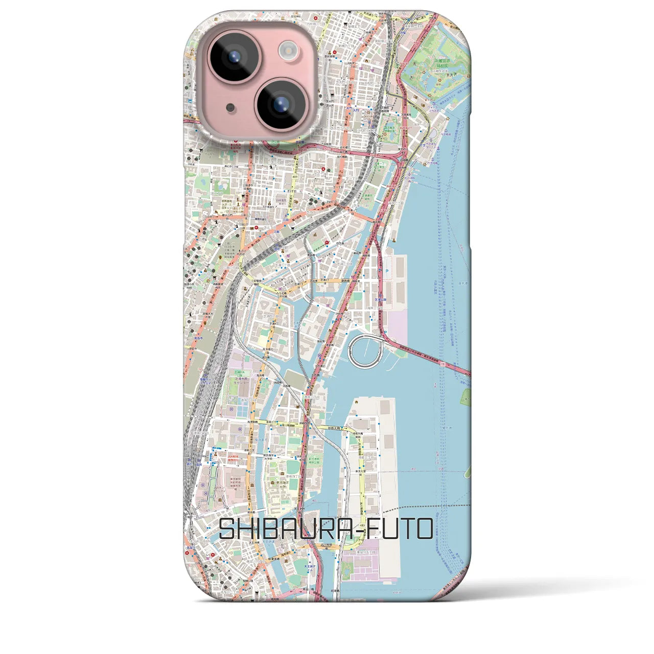 【芝浦ふ頭(東京都)】地図柄iPhoneケース(バックカバータイプ)