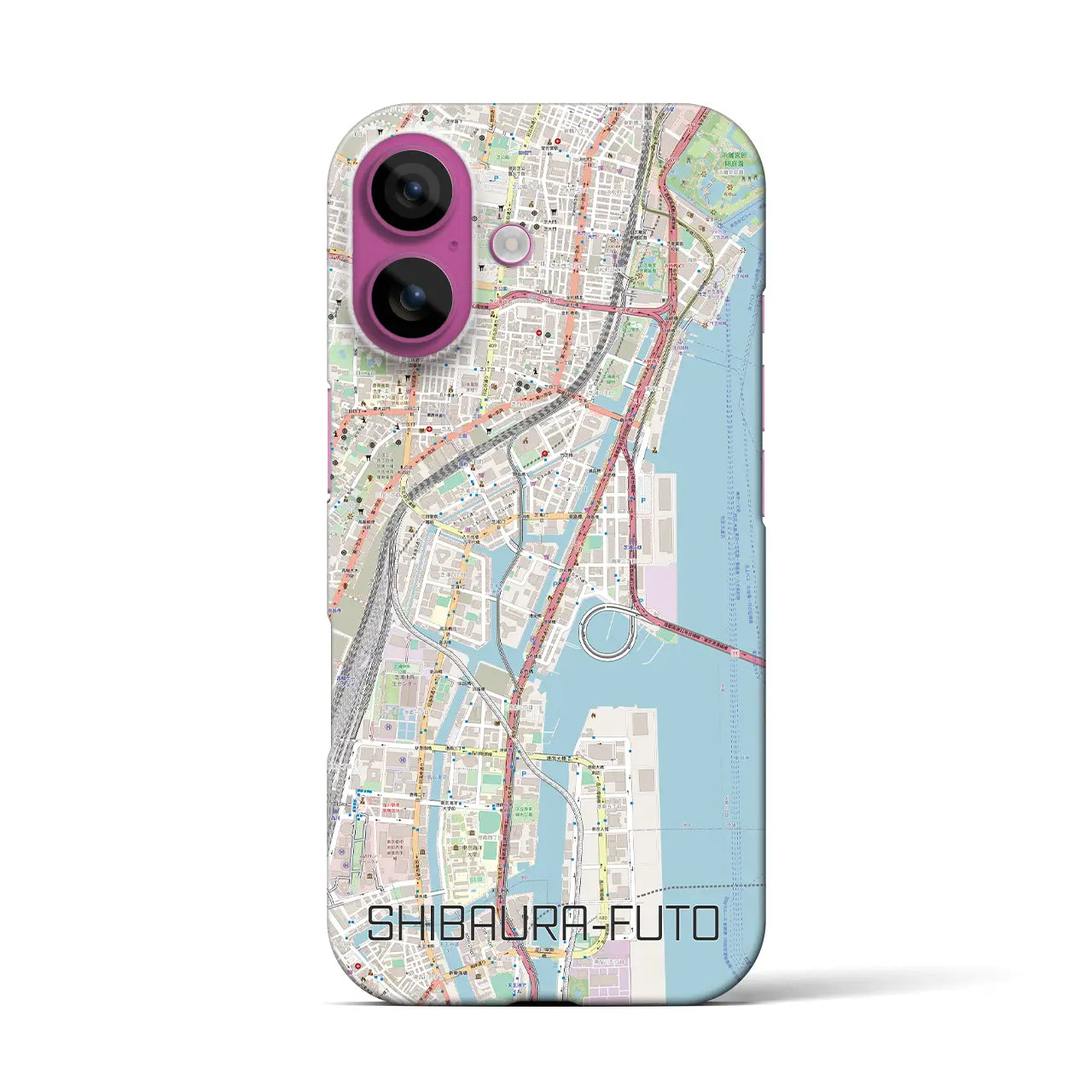 【芝浦ふ頭(東京都)】地図柄iPhoneケース(バックカバータイプ)