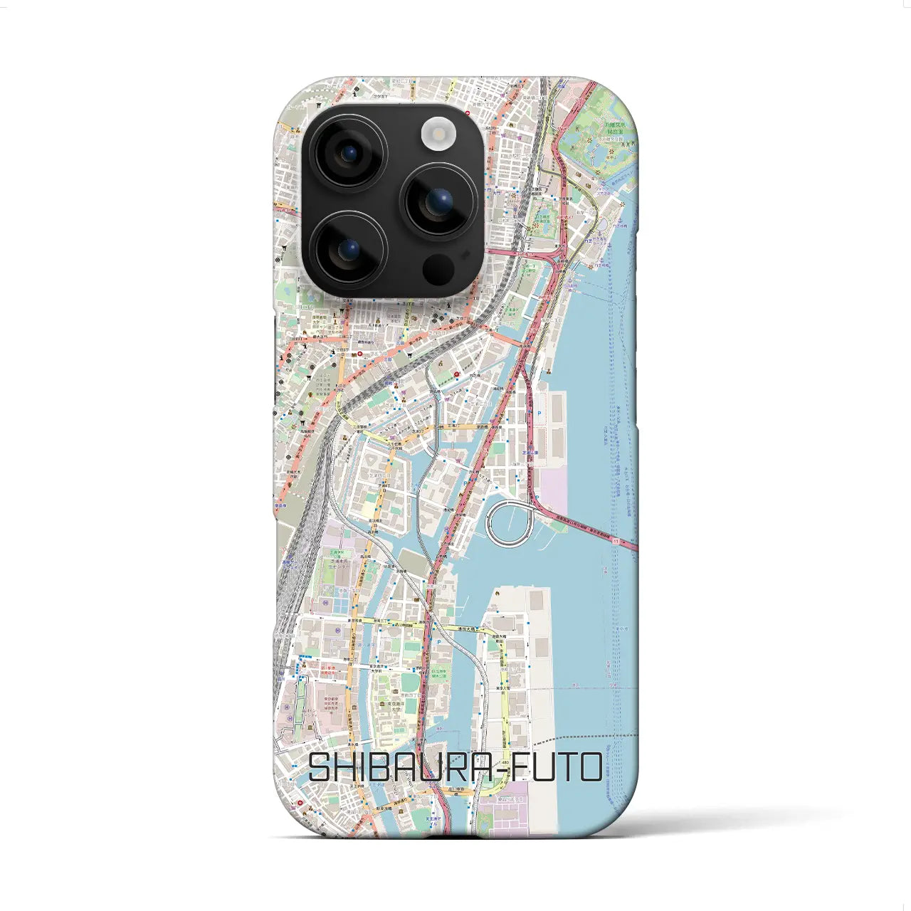 【芝浦ふ頭(東京都)】地図柄iPhoneケース(バックカバータイプ)