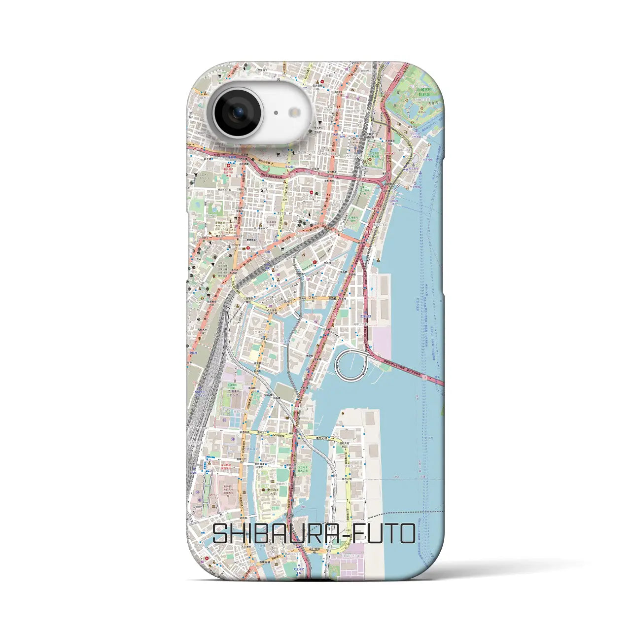 【芝浦ふ頭(東京都)】地図柄iPhoneケース(バックカバータイプ)