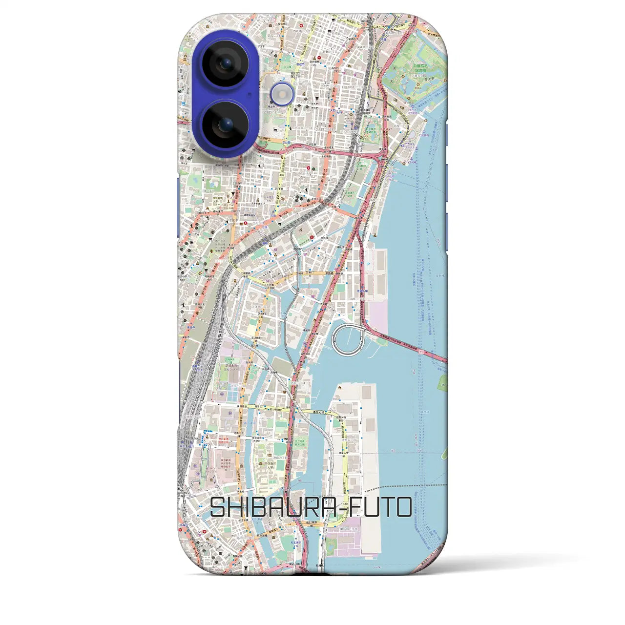 【芝浦ふ頭(東京都)】地図柄iPhoneケース(バックカバータイプ)