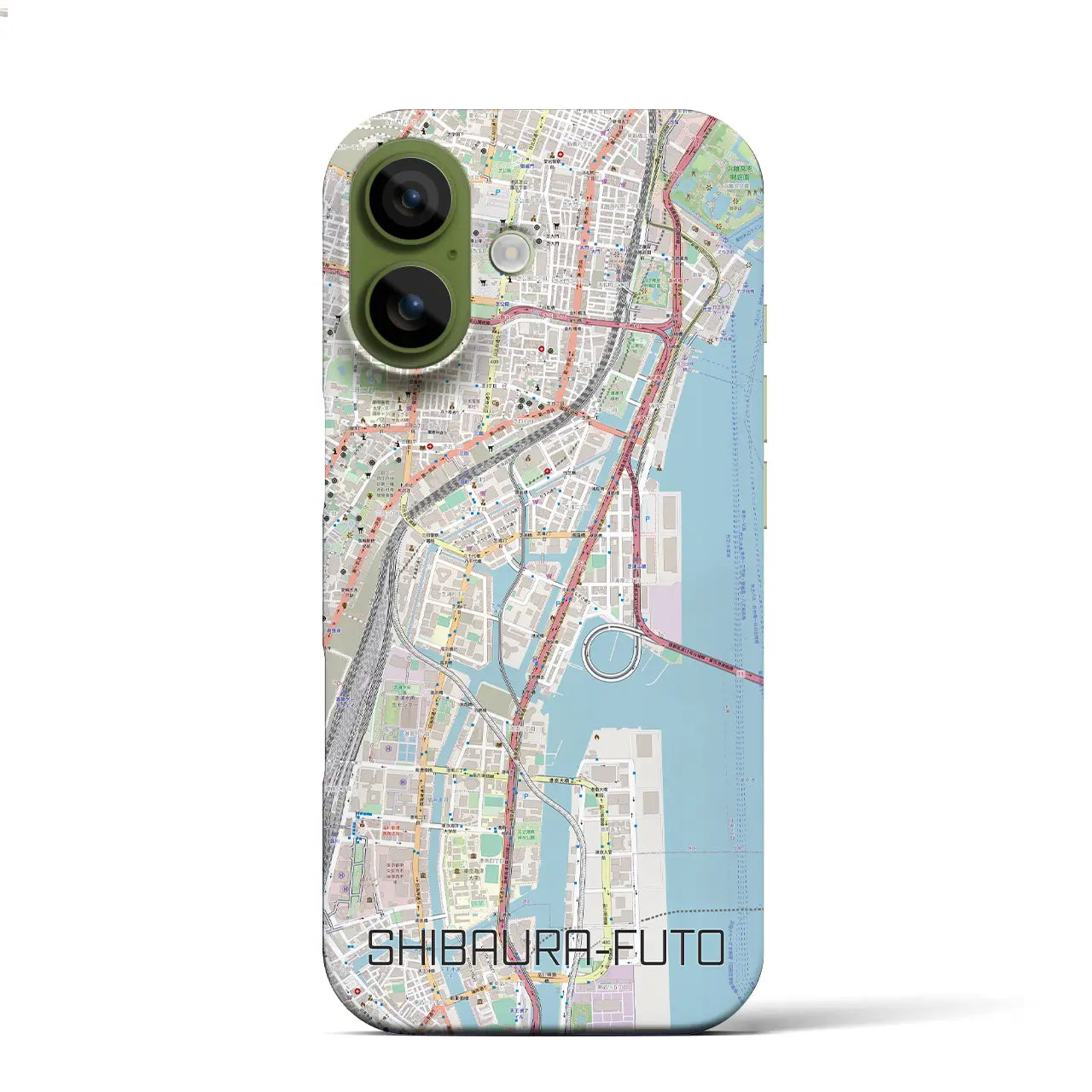 【芝浦ふ頭(東京都)】地図柄iPhoneケース(バックカバータイプ)