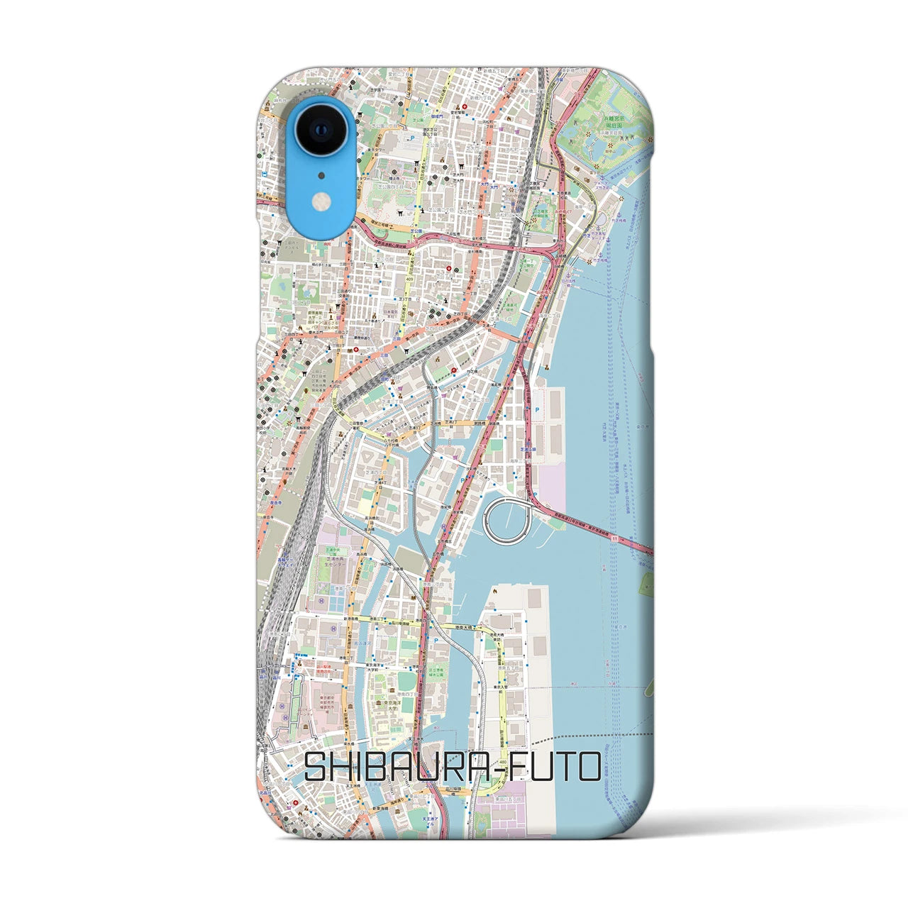 【芝浦ふ頭(東京都)】地図柄iPhoneケース(バックカバータイプ)