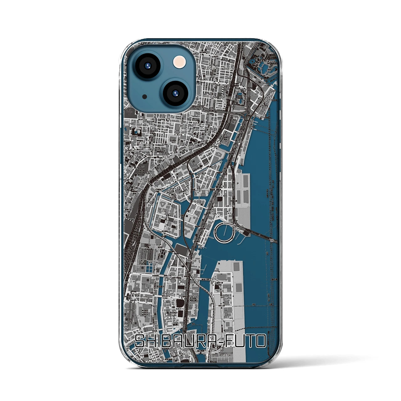 【芝浦ふ頭(東京都)】地図柄iPhoneケース(クリアタイプ)
