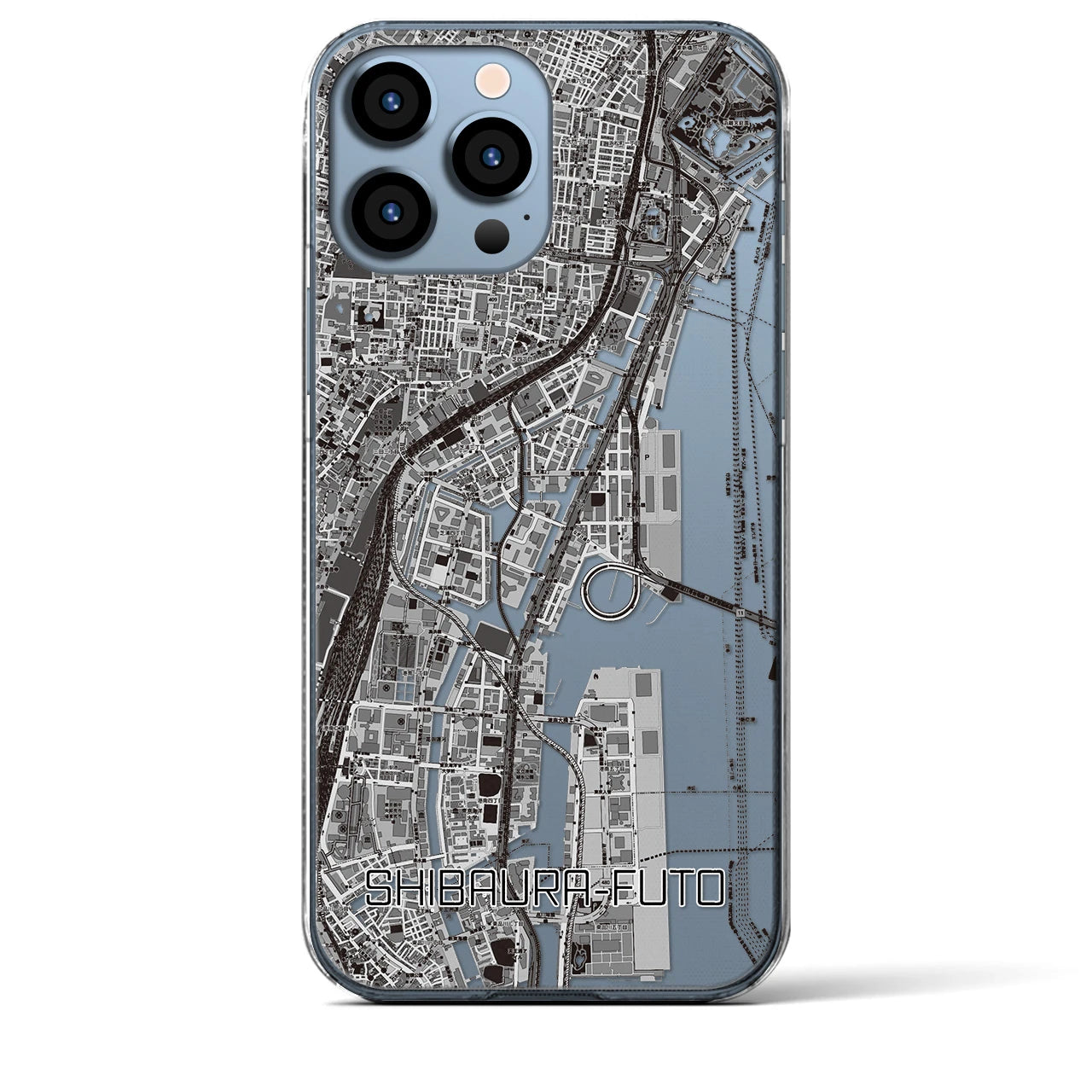 【芝浦ふ頭(東京都)】地図柄iPhoneケース(クリアタイプ)