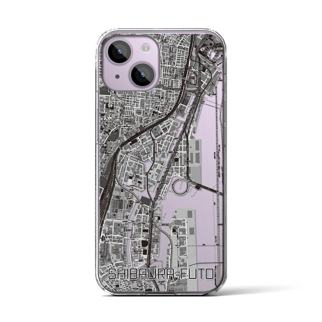 【芝浦ふ頭(東京都)】地図柄iPhoneケース(クリアタイプ)
