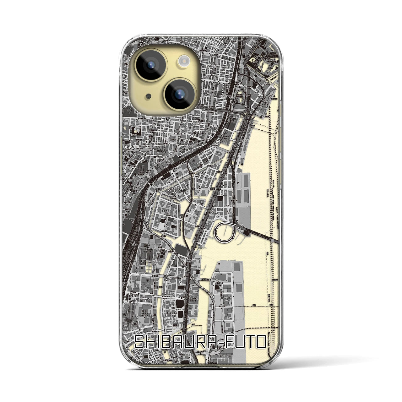 【芝浦ふ頭(東京都)】地図柄iPhoneケース(クリアタイプ)