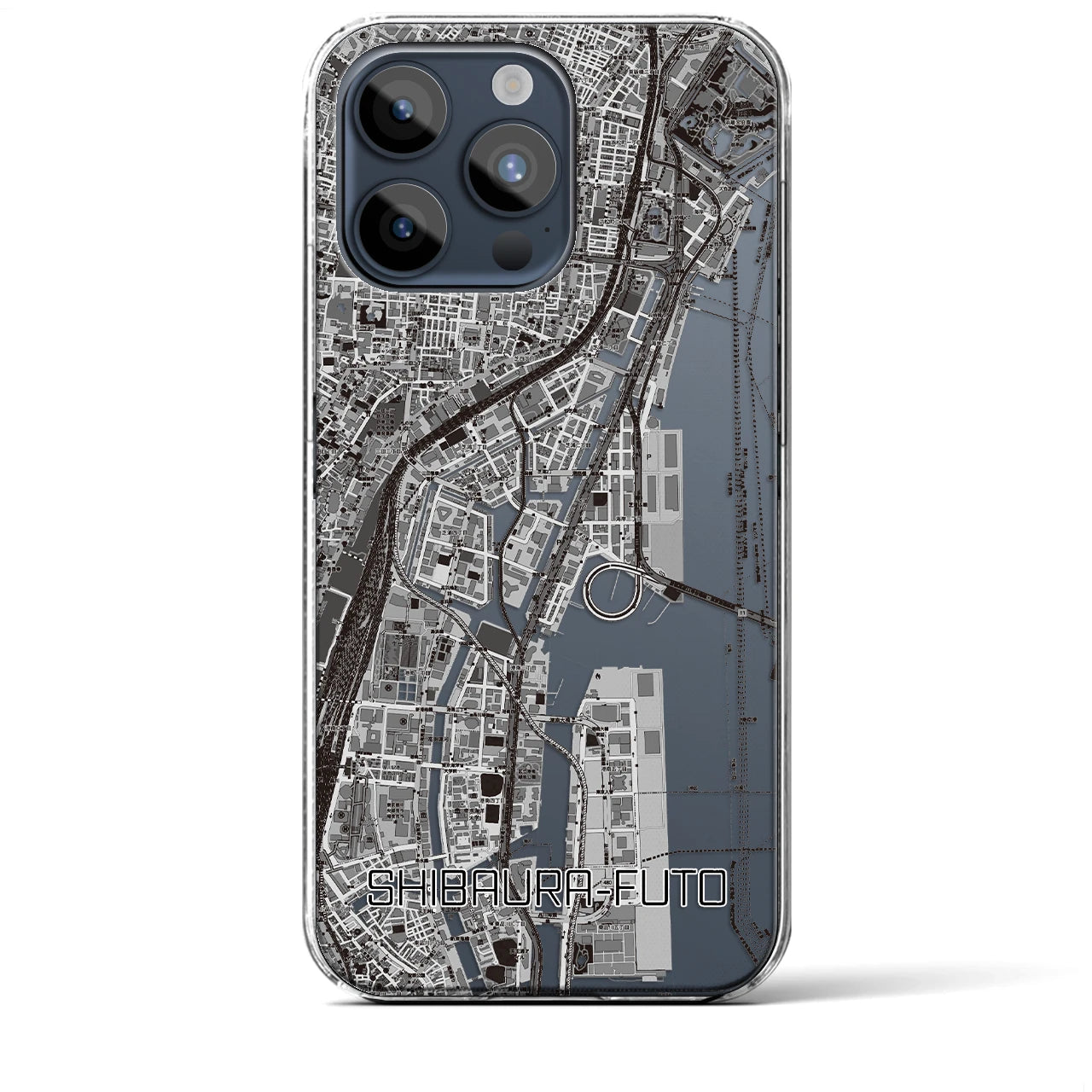 【芝浦ふ頭(東京都)】地図柄iPhoneケース(クリアタイプ)