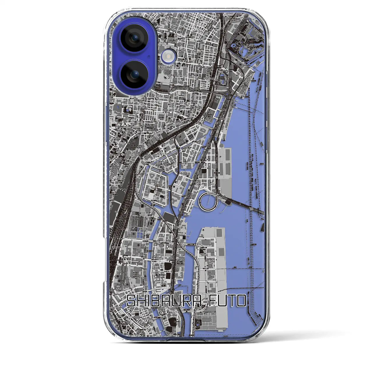 【芝浦ふ頭(東京都)】地図柄iPhoneケース(クリアタイプ)