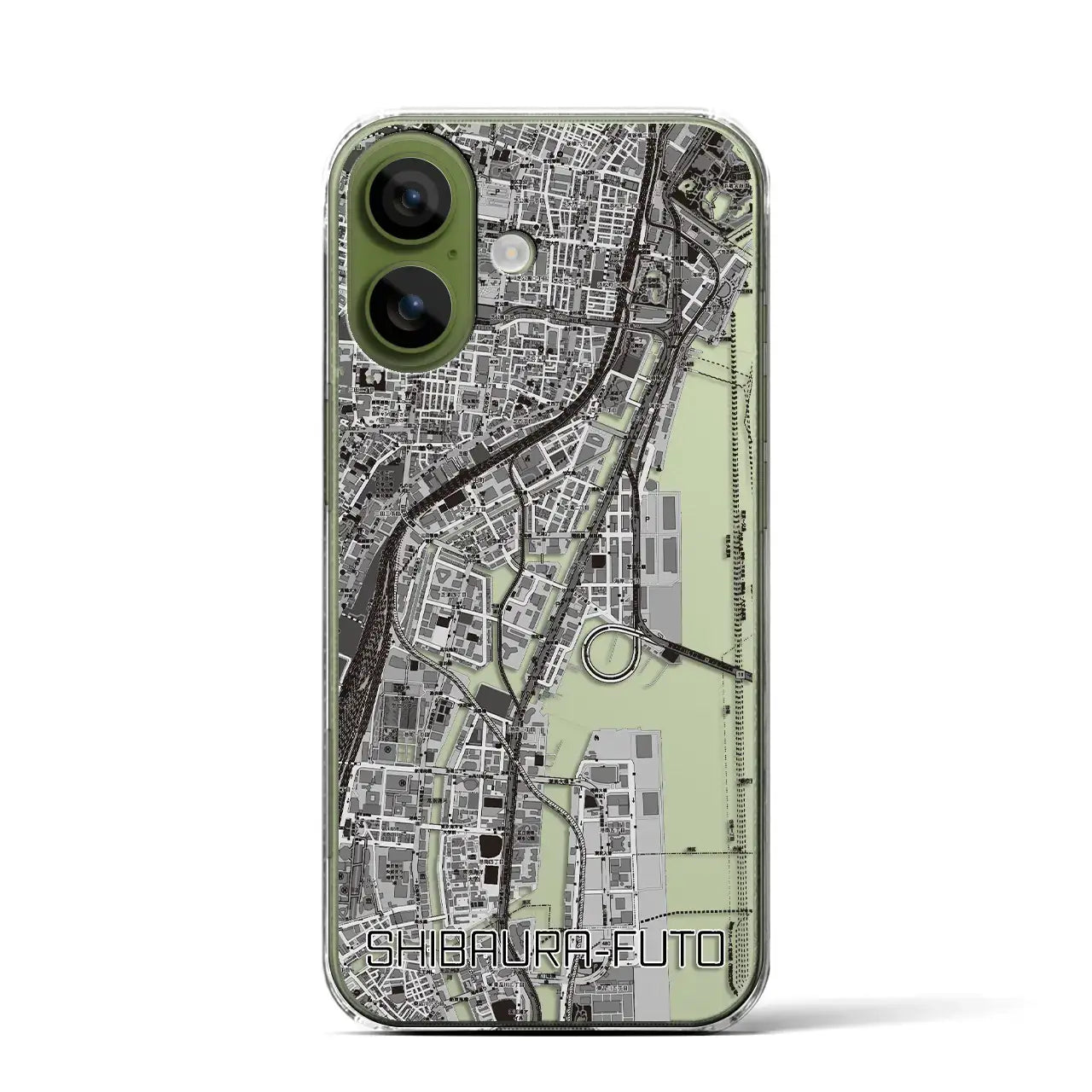 【芝浦ふ頭(東京都)】地図柄iPhoneケース(クリアタイプ)モノトーン・iPhone 17 Pro Max 用