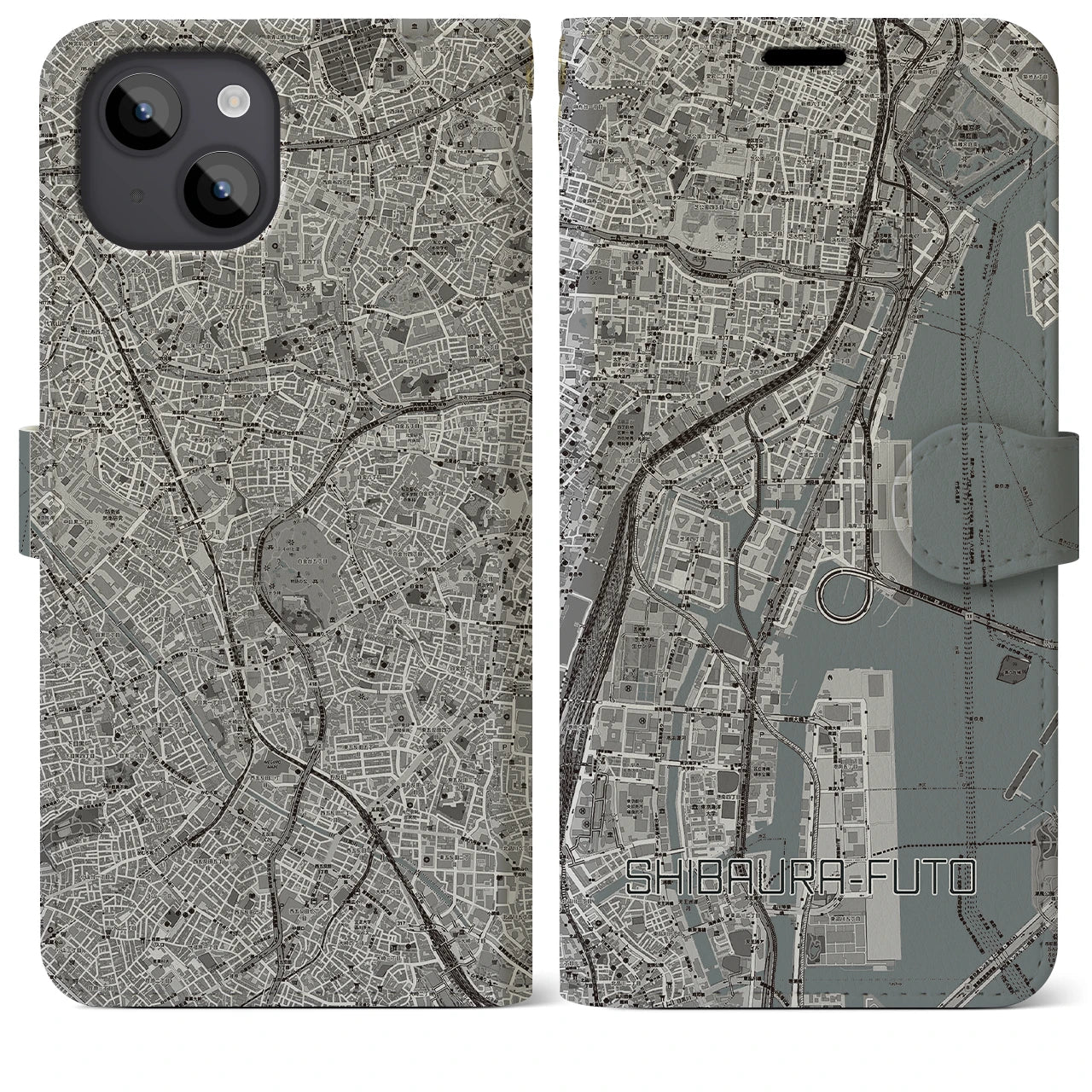 【芝浦ふ頭(東京都)】地図柄iPhoneケース(手帳タイプ)