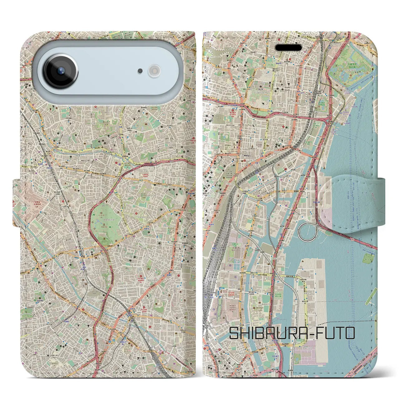 【芝浦ふ頭(東京都)】地図柄iPhoneケース(手帳タイプ)