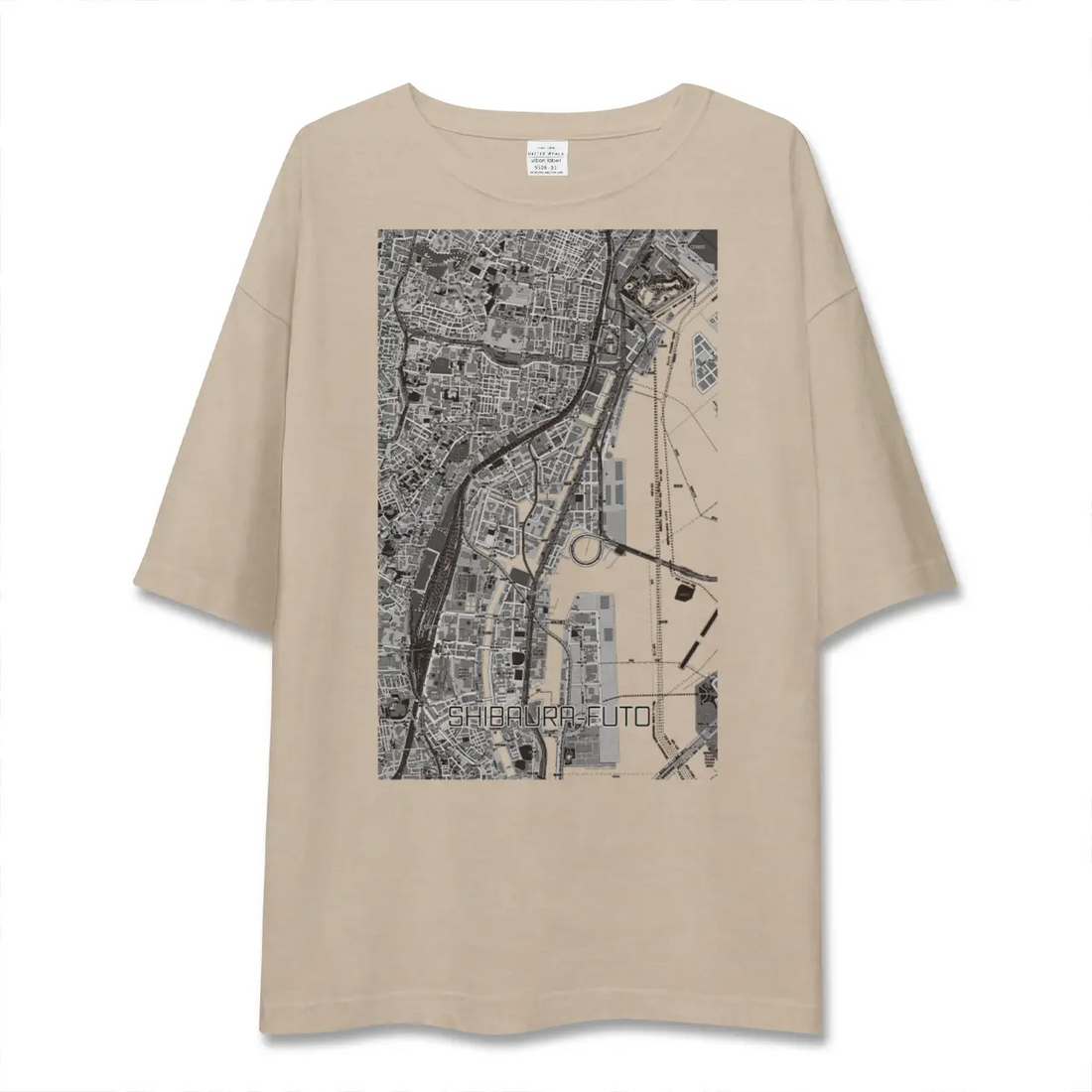 【芝浦ふ頭(東京都)】地図柄ビッグシルエットTシャツ