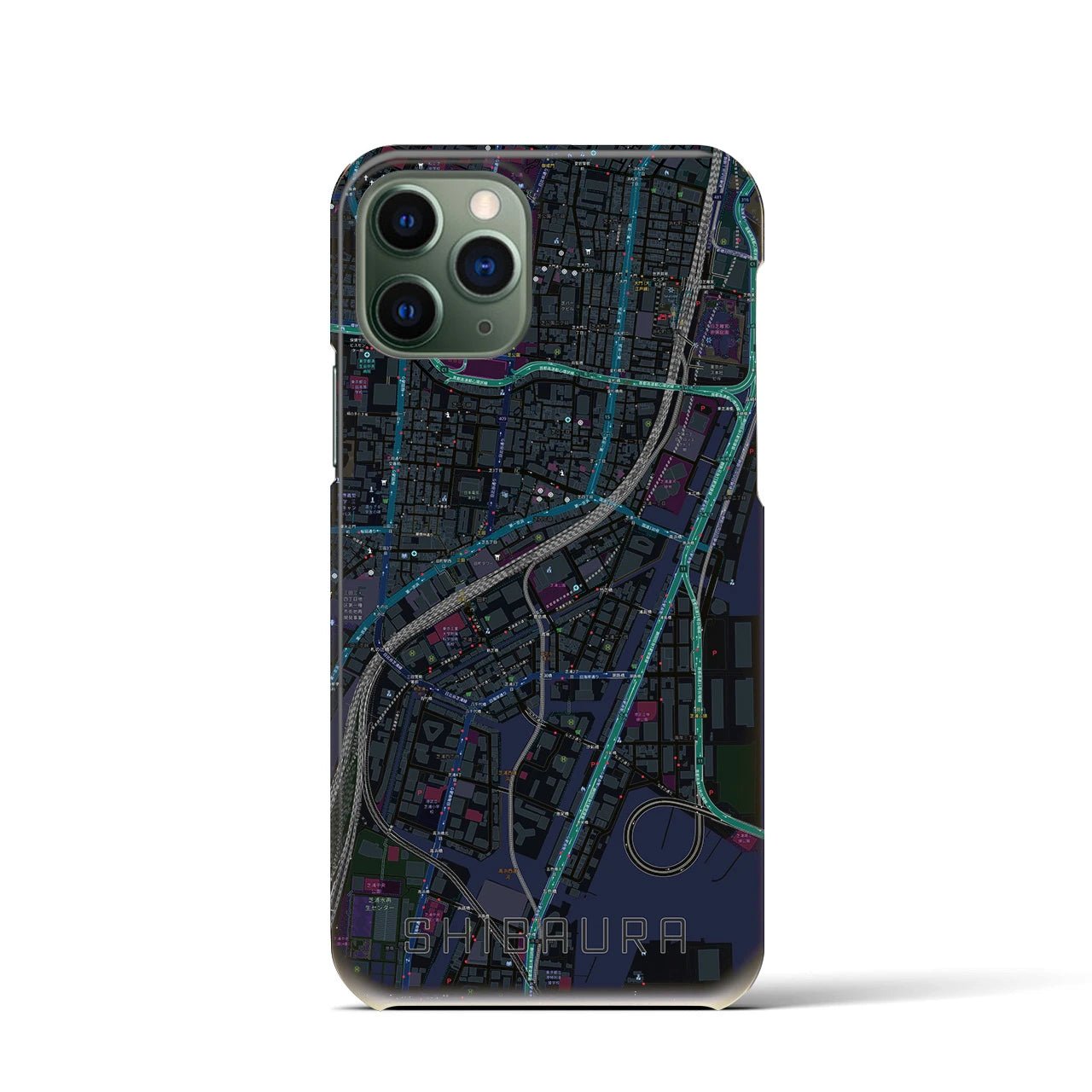 【芝浦(東京都)】地図柄iPhoneケース(バックカバータイプ)
