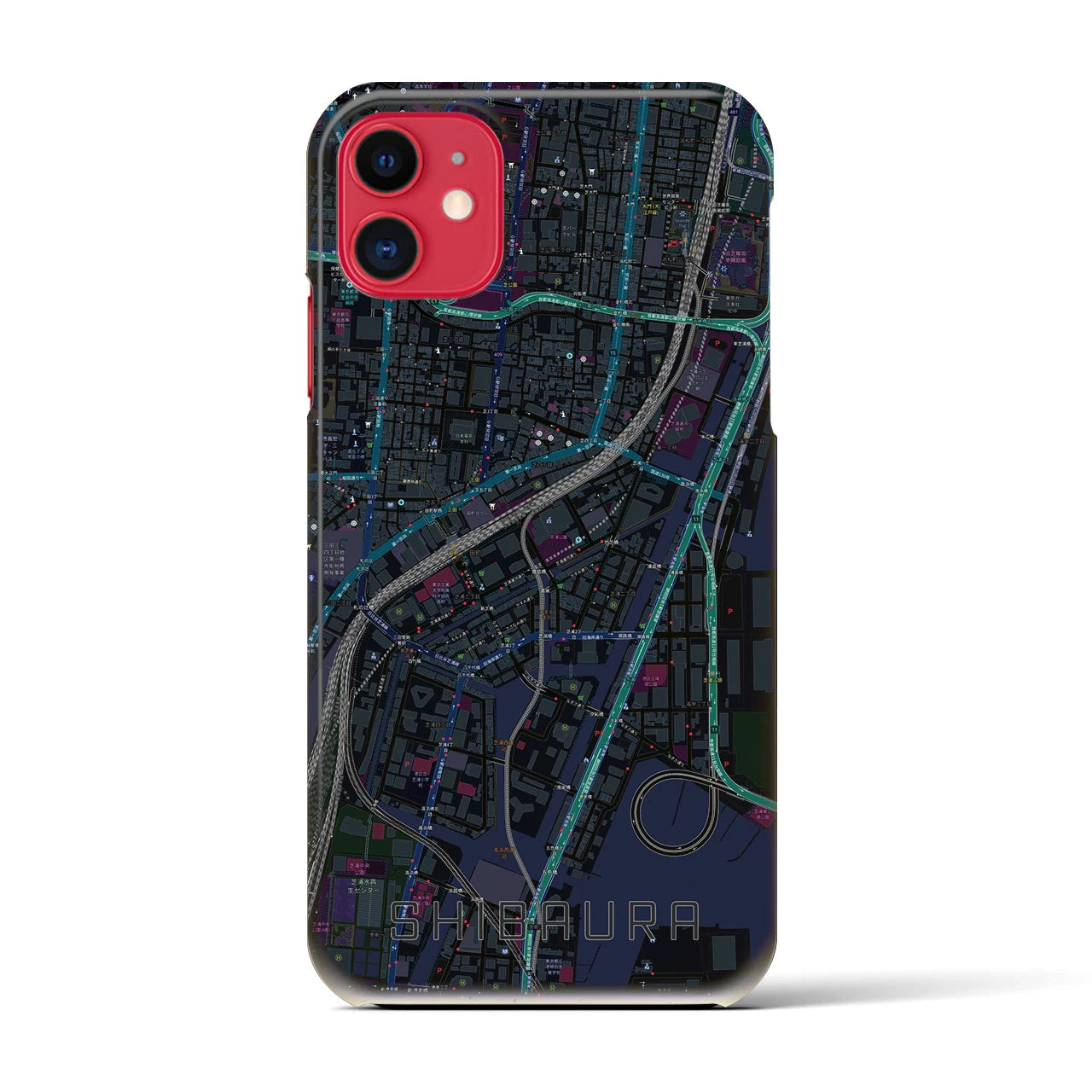 【芝浦(東京都)】地図柄iPhoneケース(バックカバータイプ)