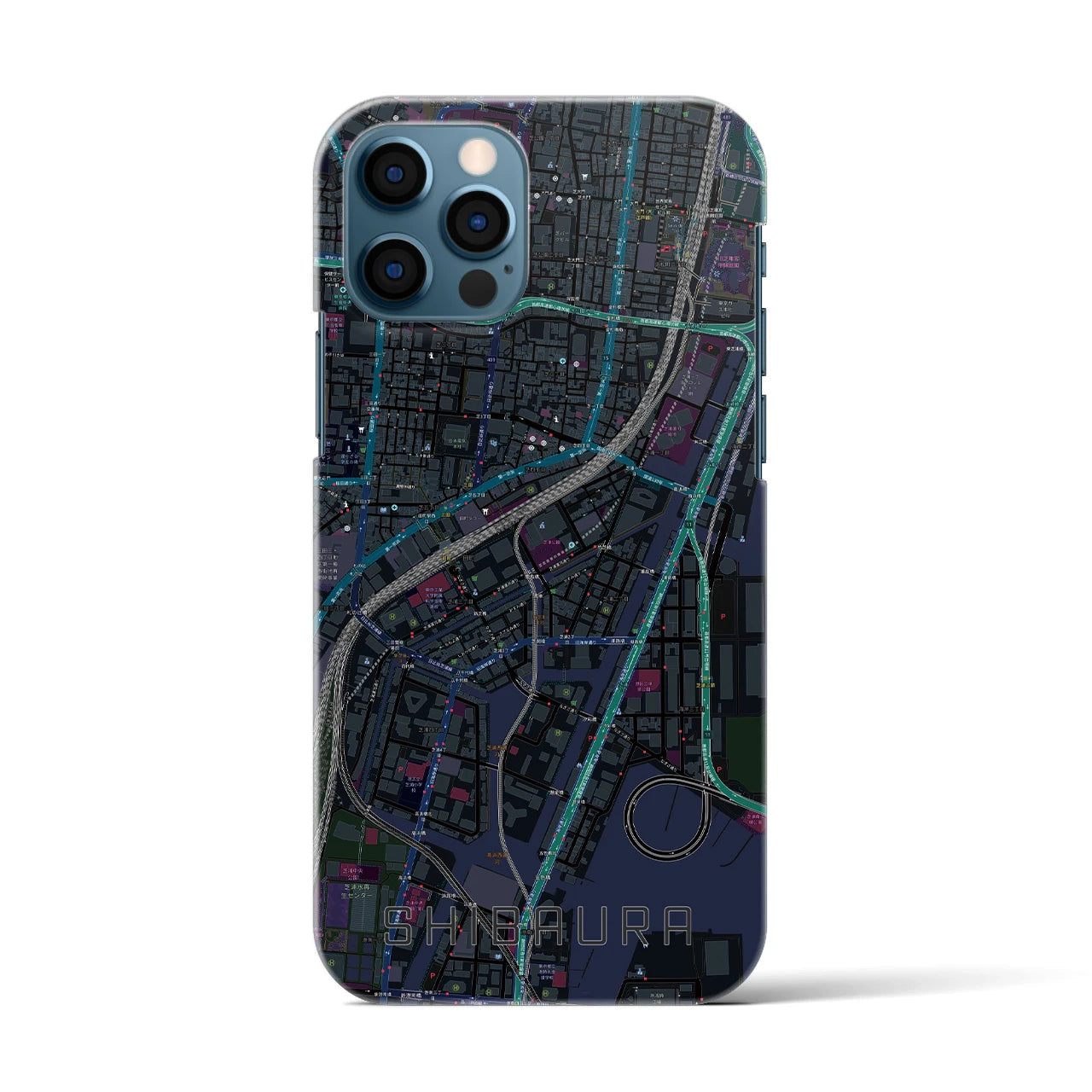 【芝浦(東京都)】地図柄iPhoneケース(バックカバータイプ)