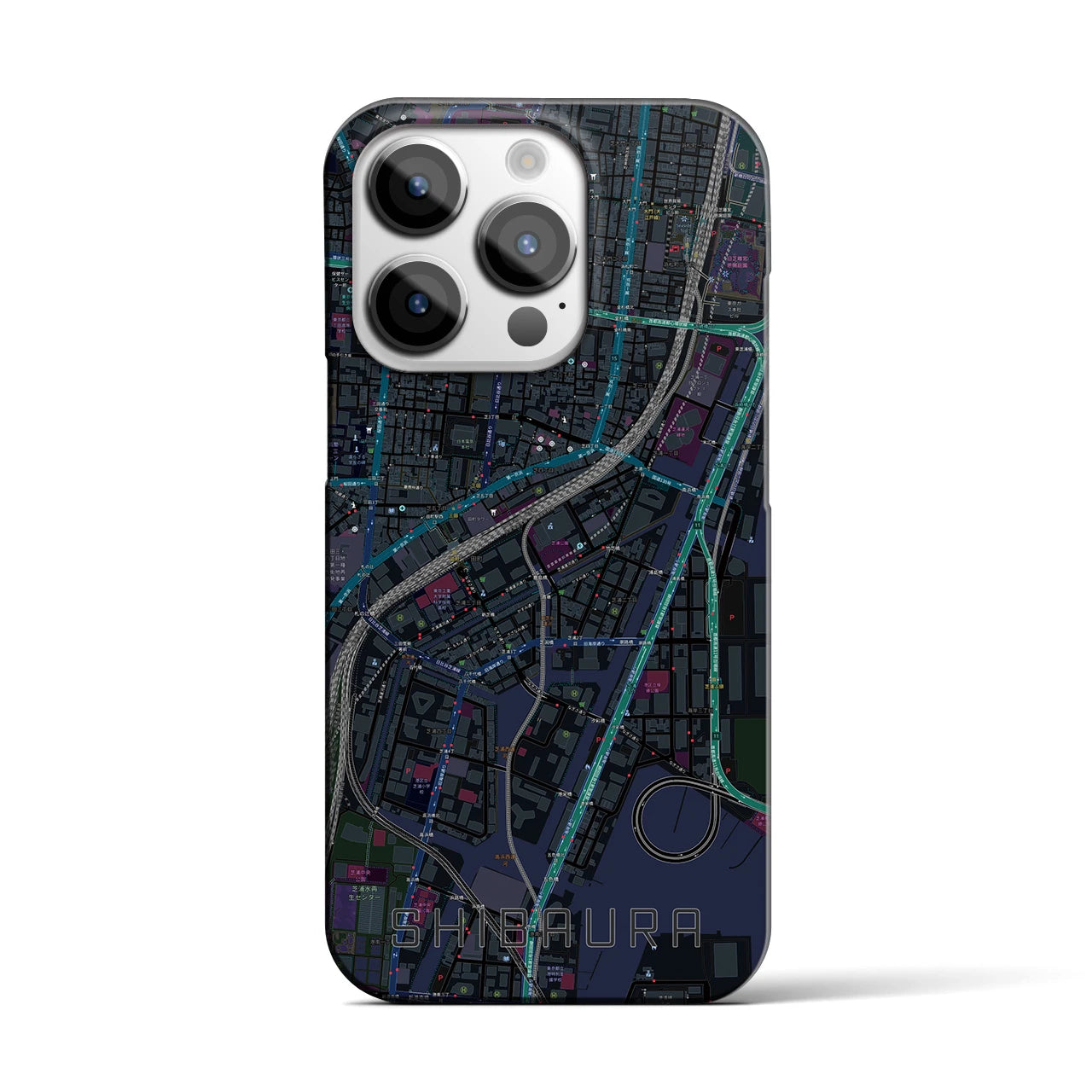 【芝浦(東京都)】地図柄iPhoneケース(バックカバータイプ)