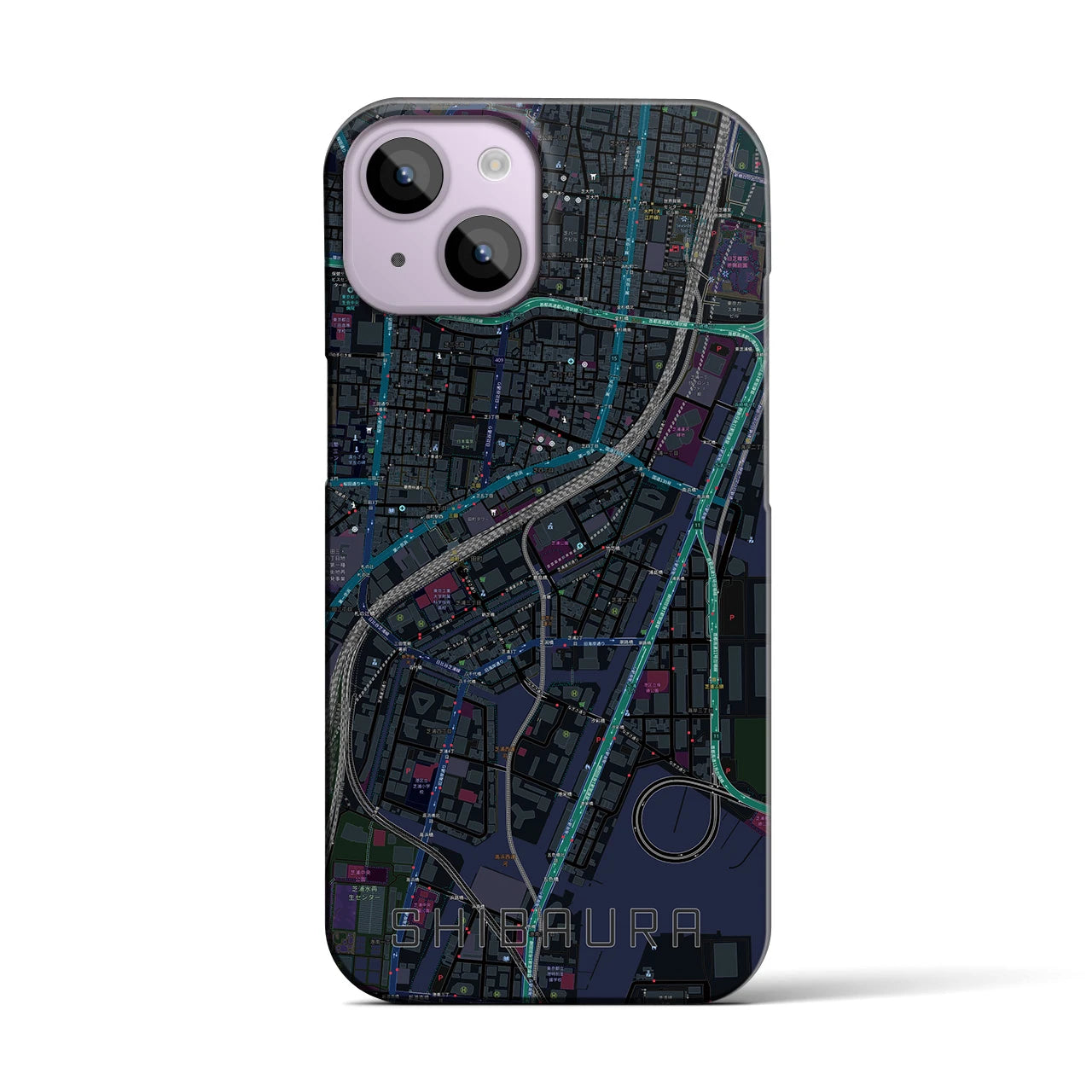 【芝浦(東京都)】地図柄iPhoneケース(バックカバータイプ)