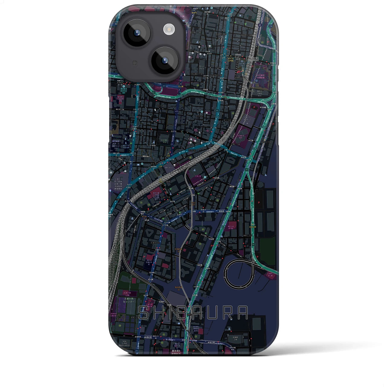 【芝浦(東京都)】地図柄iPhoneケース(バックカバータイプ)