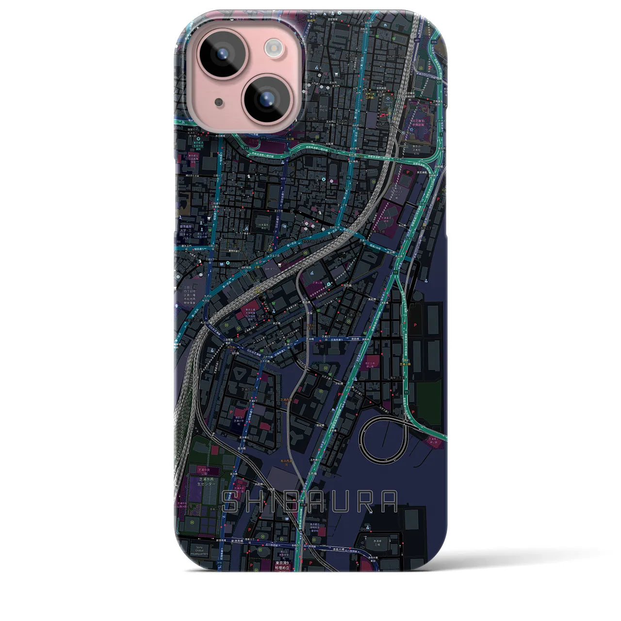 【芝浦(東京都)】地図柄iPhoneケース(バックカバータイプ)