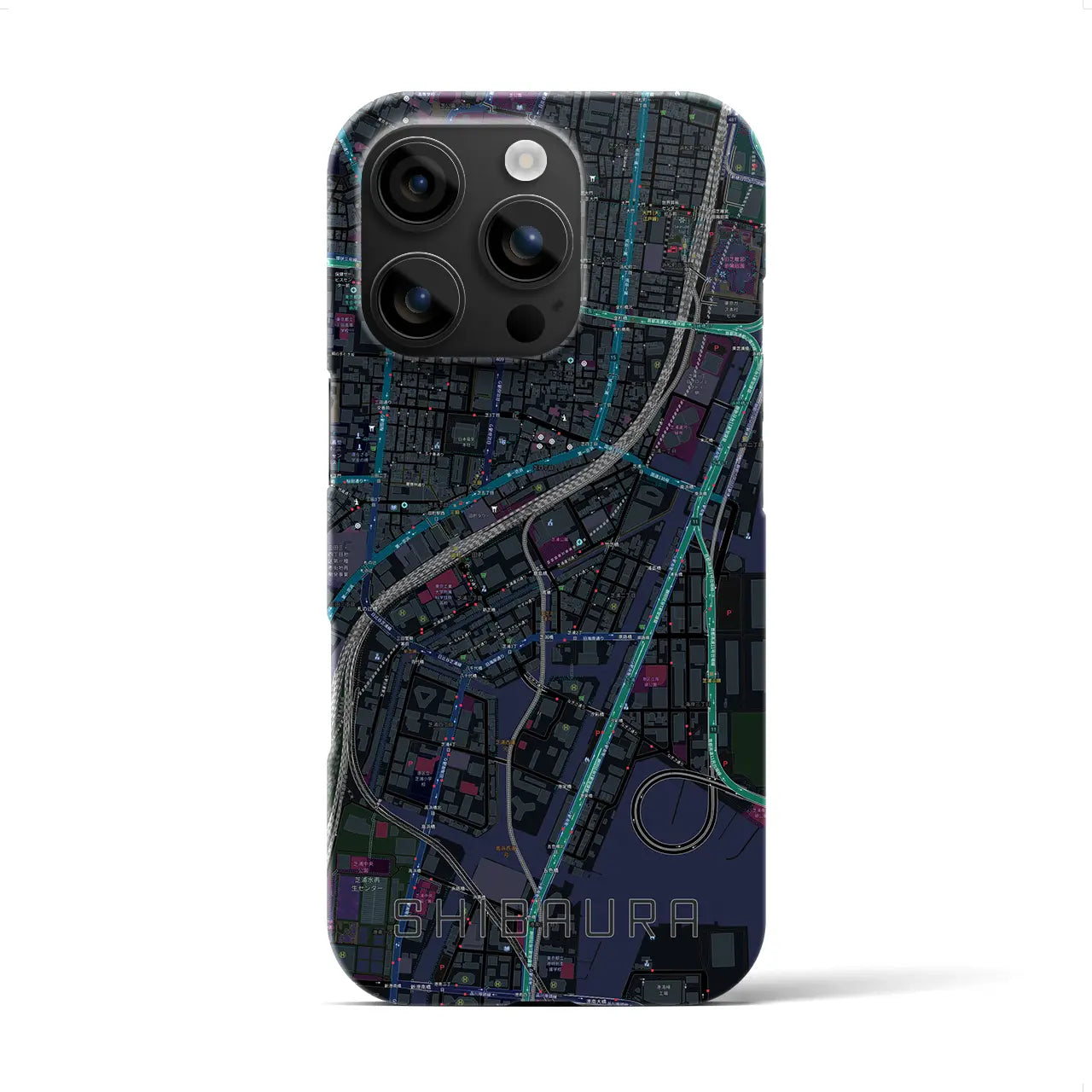 【芝浦(東京都)】地図柄iPhoneケース(バックカバータイプ)