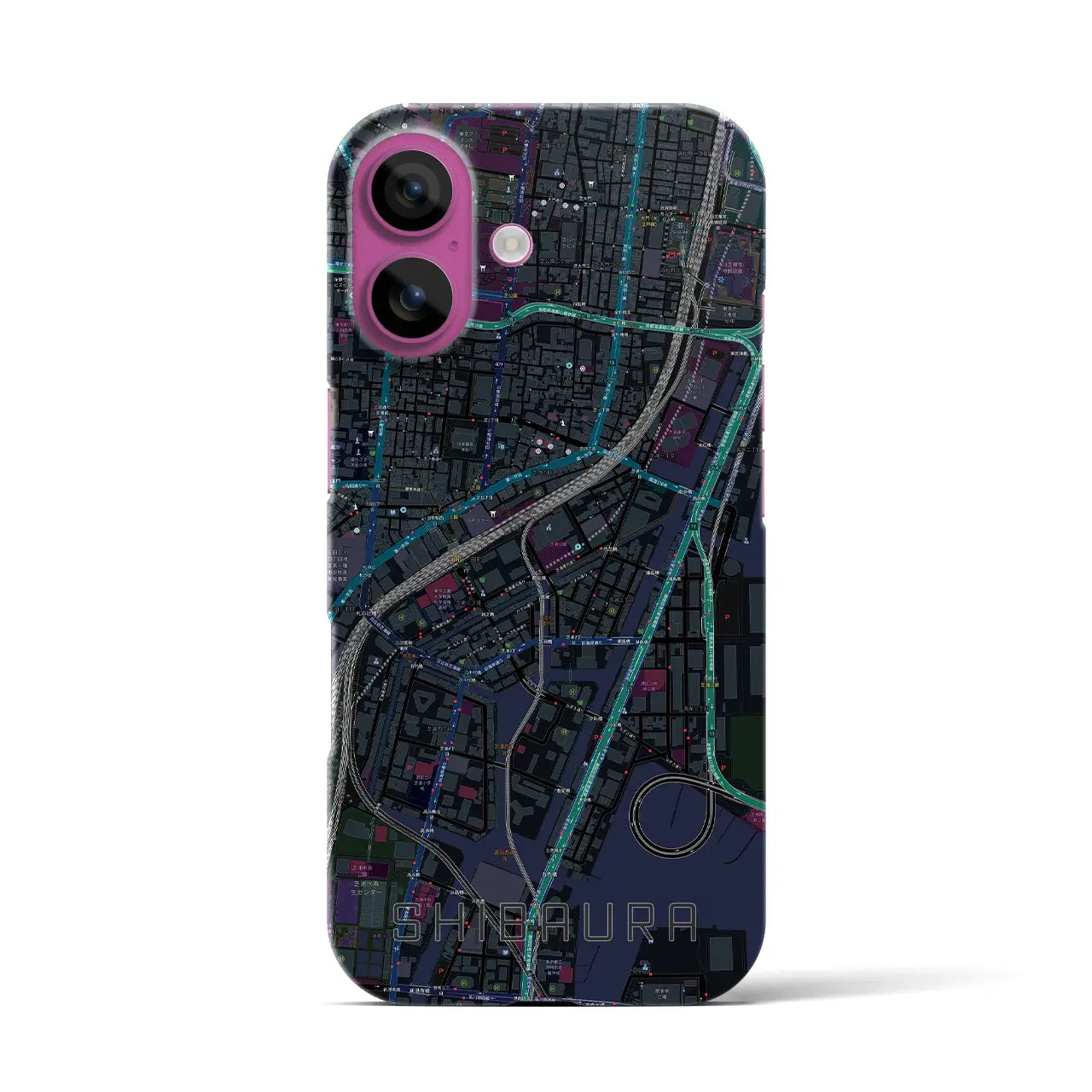 【芝浦(東京都)】地図柄iPhoneケース(バックカバータイプ)