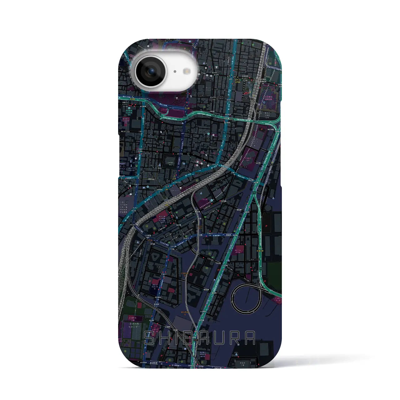 【芝浦(東京都)】地図柄iPhoneケース(バックカバータイプ)
