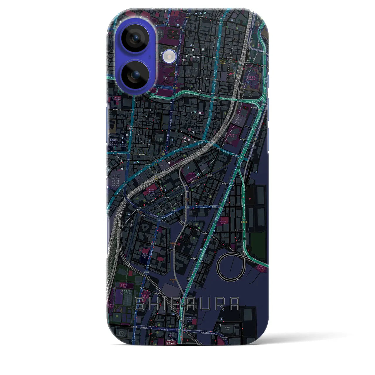 【芝浦(東京都)】地図柄iPhoneケース(バックカバータイプ)