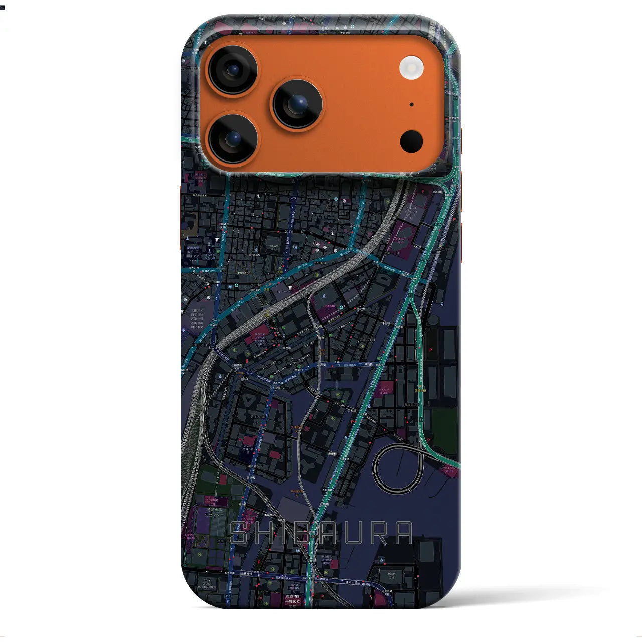 【芝浦(東京都)】地図柄iPhoneケース(バックカバータイプ)