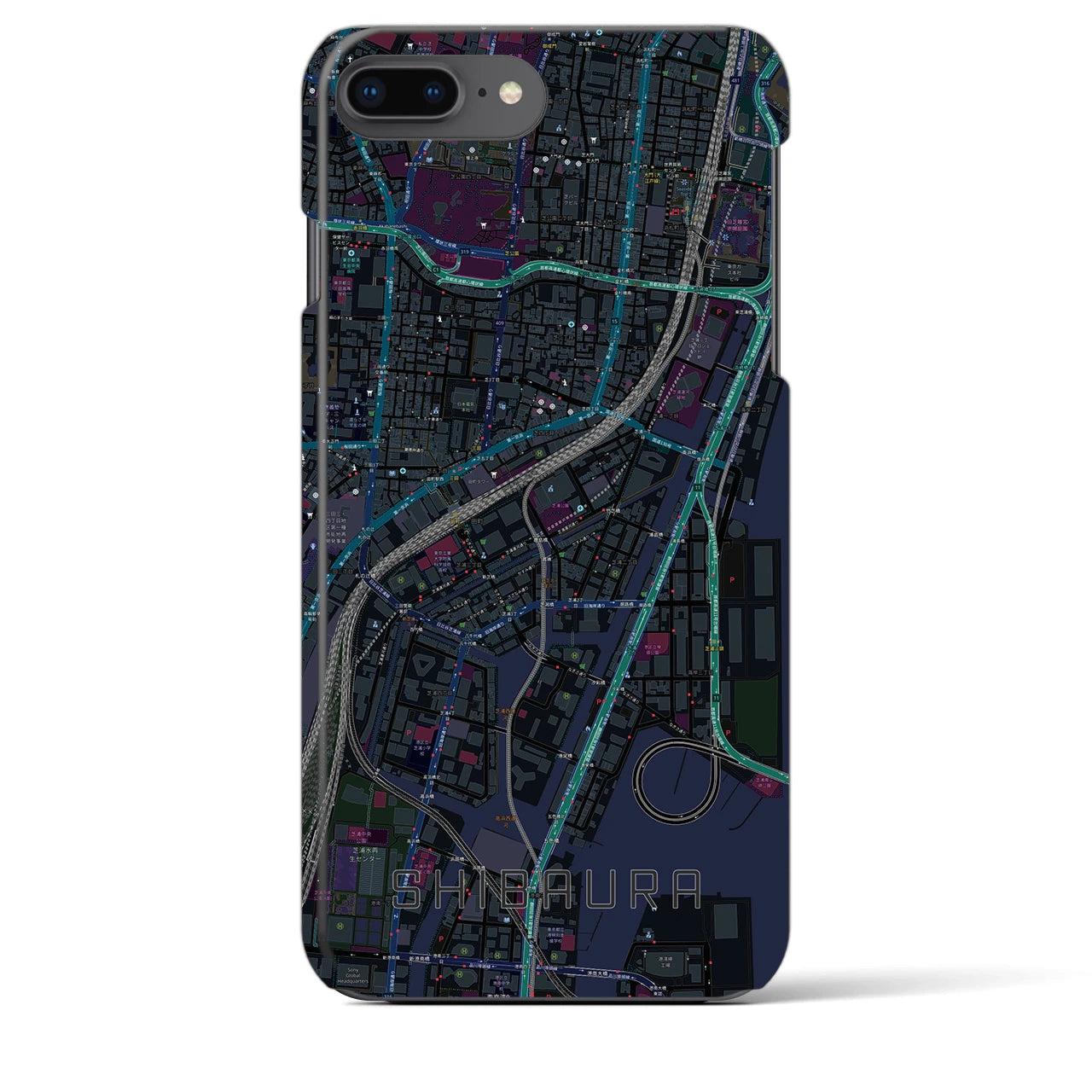 【芝浦(東京都)】地図柄iPhoneケース(バックカバータイプ)