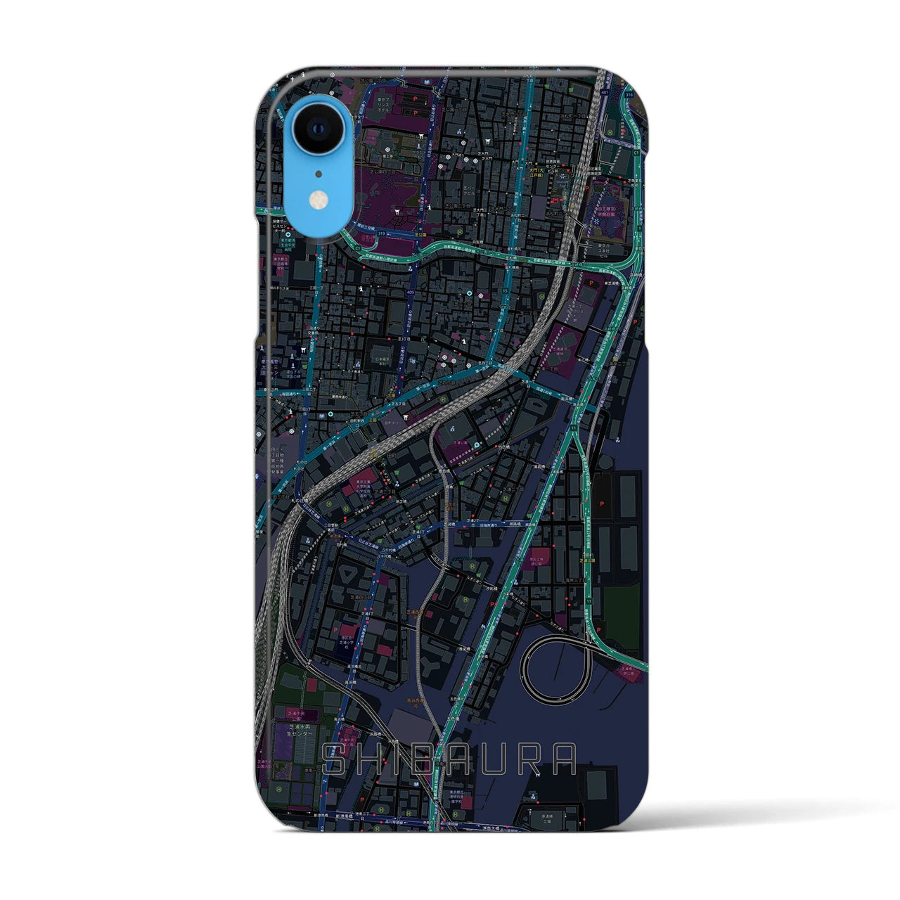 【芝浦(東京都)】地図柄iPhoneケース(バックカバータイプ)