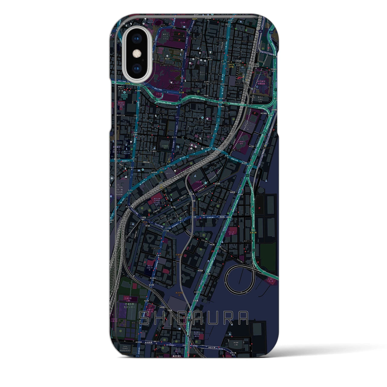 【芝浦(東京都)】地図柄iPhoneケース(バックカバータイプ)