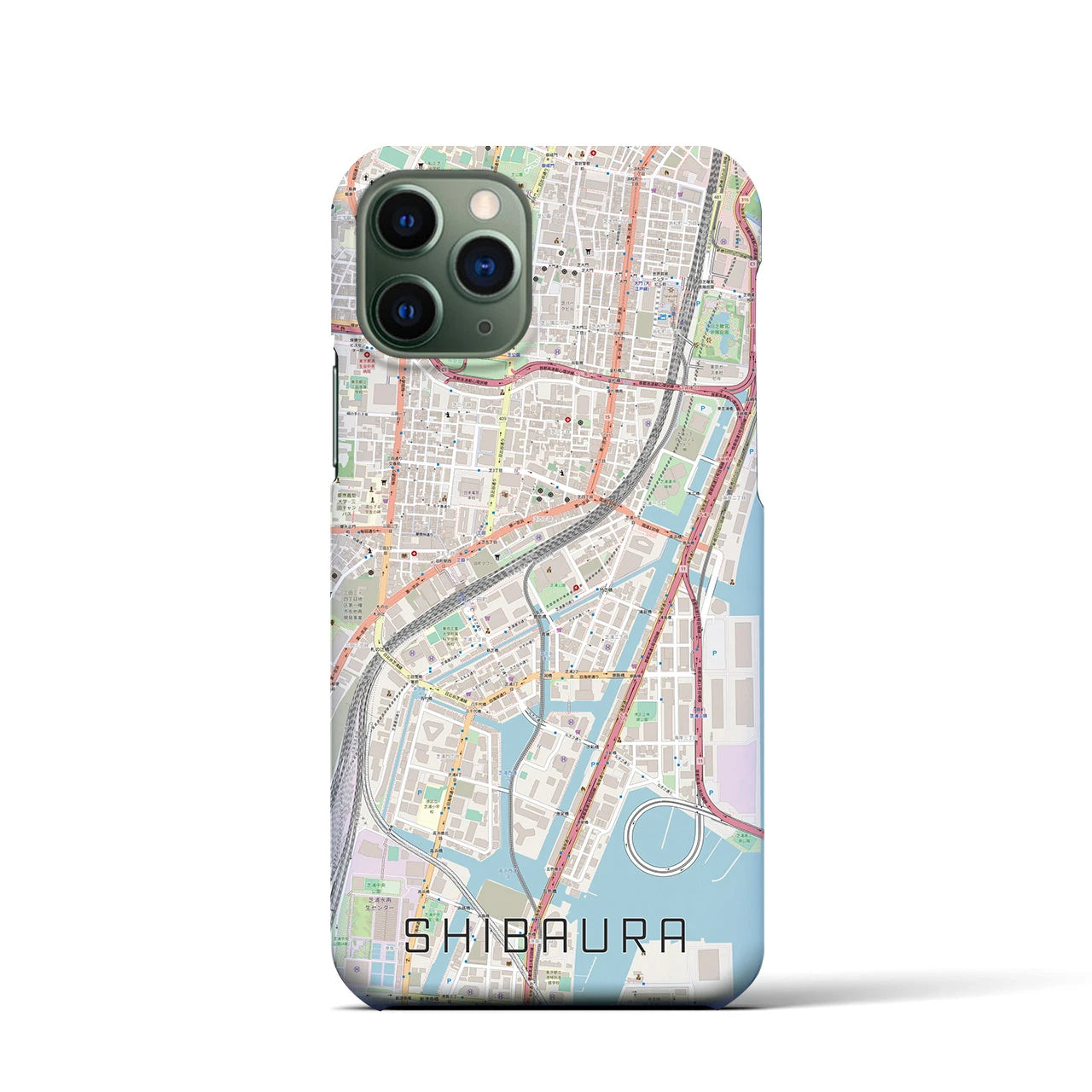 【芝浦(東京都)】地図柄iPhoneケース(バックカバータイプ)