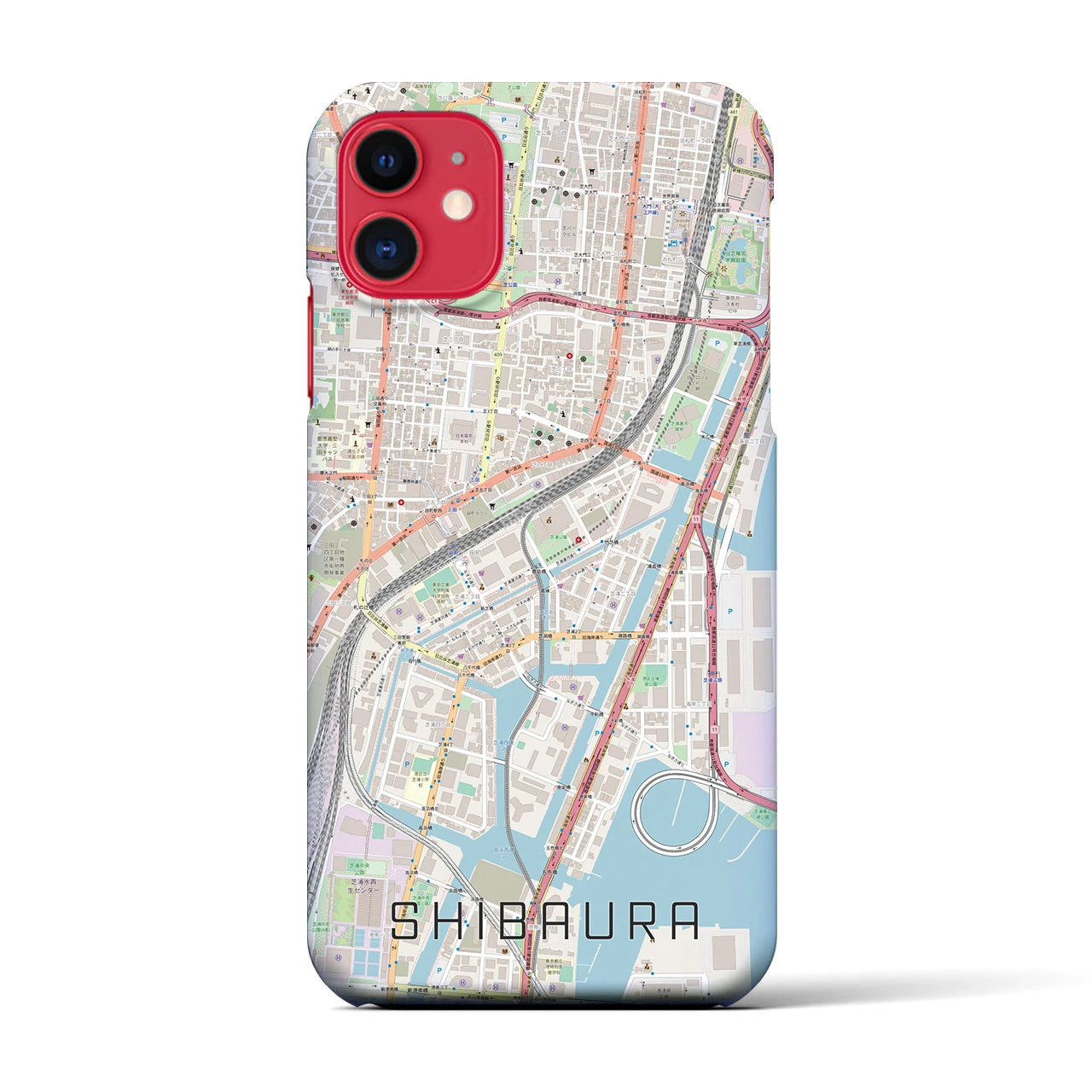 【芝浦(東京都)】地図柄iPhoneケース(バックカバータイプ)