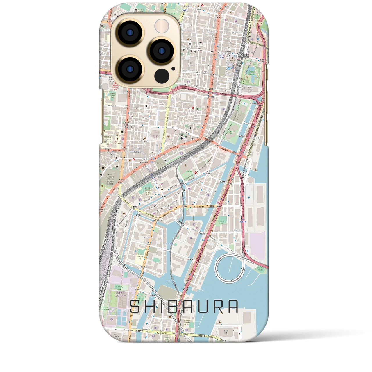 【芝浦(東京都)】地図柄iPhoneケース(バックカバータイプ)