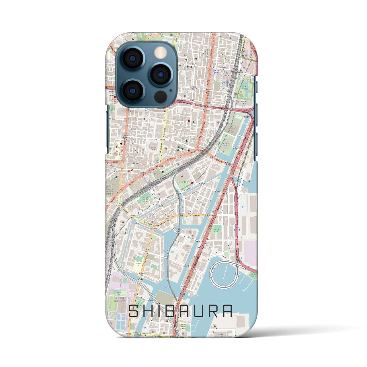 【芝浦(東京都)】地図柄iPhoneケース(バックカバータイプ)