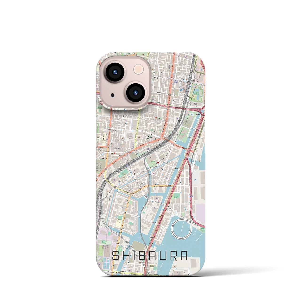 【芝浦(東京都)】地図柄iPhoneケース(バックカバータイプ)
