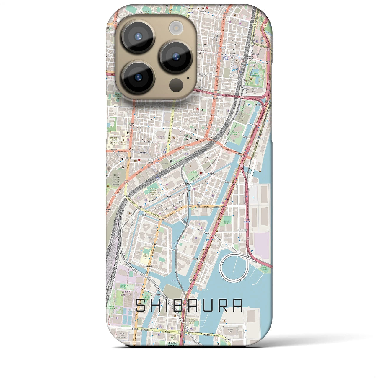 【芝浦(東京都)】地図柄iPhoneケース(バックカバータイプ)