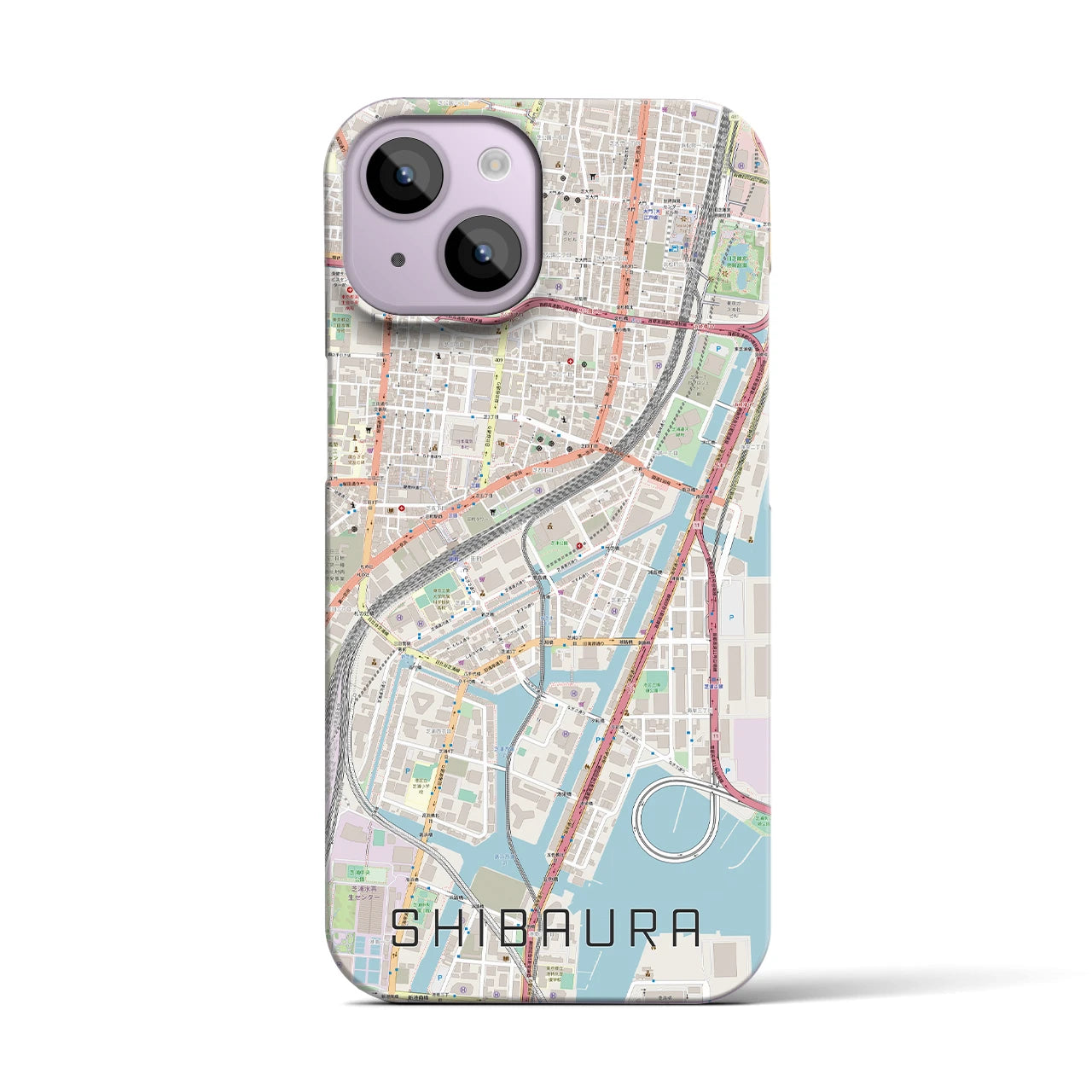 【芝浦(東京都)】地図柄iPhoneケース(バックカバータイプ)