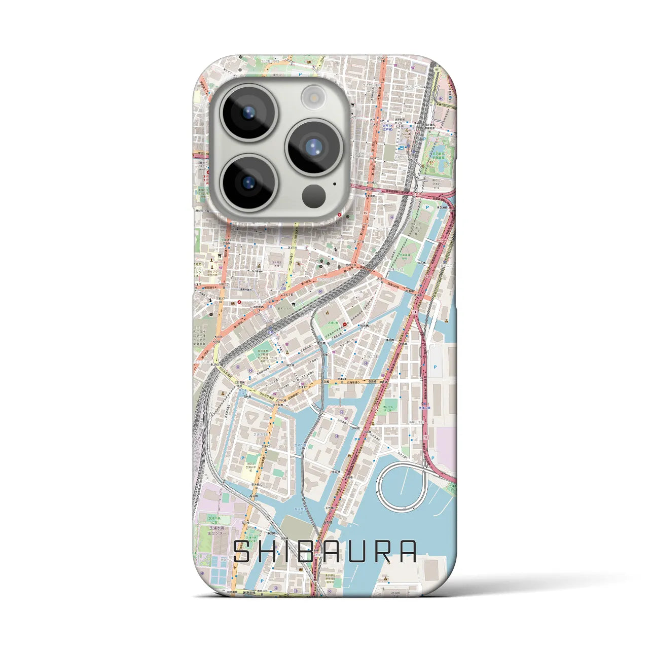 【芝浦(東京都)】地図柄iPhoneケース(バックカバータイプ)
