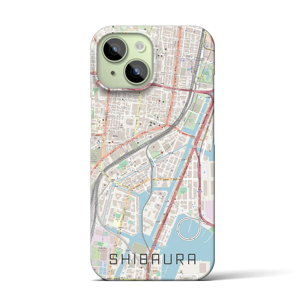 【芝浦(東京都)】地図柄iPhoneケース(バックカバータイプ)
